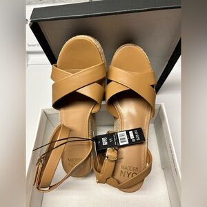 Madden NYC Womens Size 11 Beige Wedge Sandals NIB